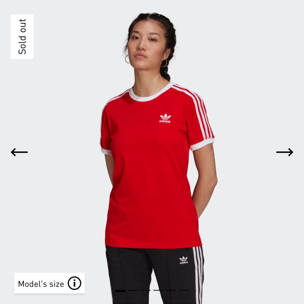 ADICOLOR CLASSICS 3-STRIPES TEE Adidas Top Red White Small
